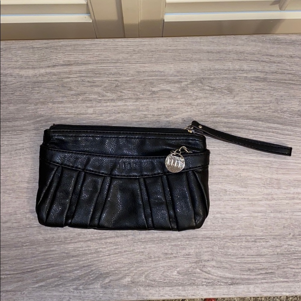 Black Leather Wristlet